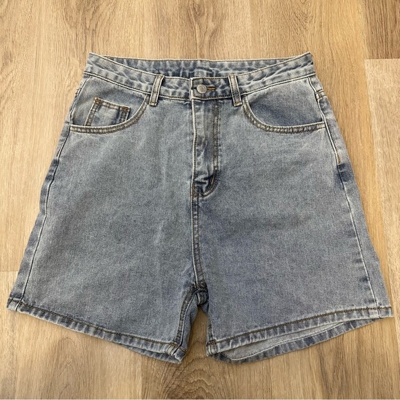 SHEIN Blue Jean Shorts High-Waisted Classic - Picture 1 of 4